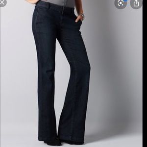 NWT LOFT curvy flare jeans! Size 6p! Dark wash